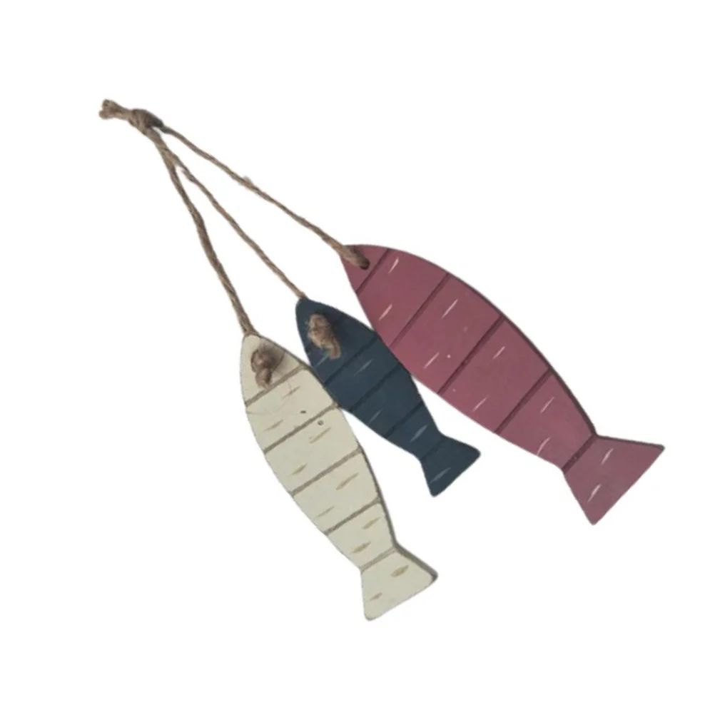 

Mediterranean Style Wooden Fish Pendant Hand Carved Wall Hanging Door Decor Eco-Friendly Wood Fine Workmanship Home Ornament