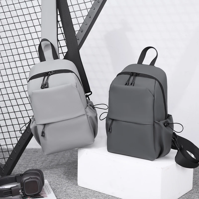 

1pcs Men's Casual Crossbody Bag, Simple Solid Color Chest Bag with Adjustable Shoulder Strap for College, Daily Use, Travel