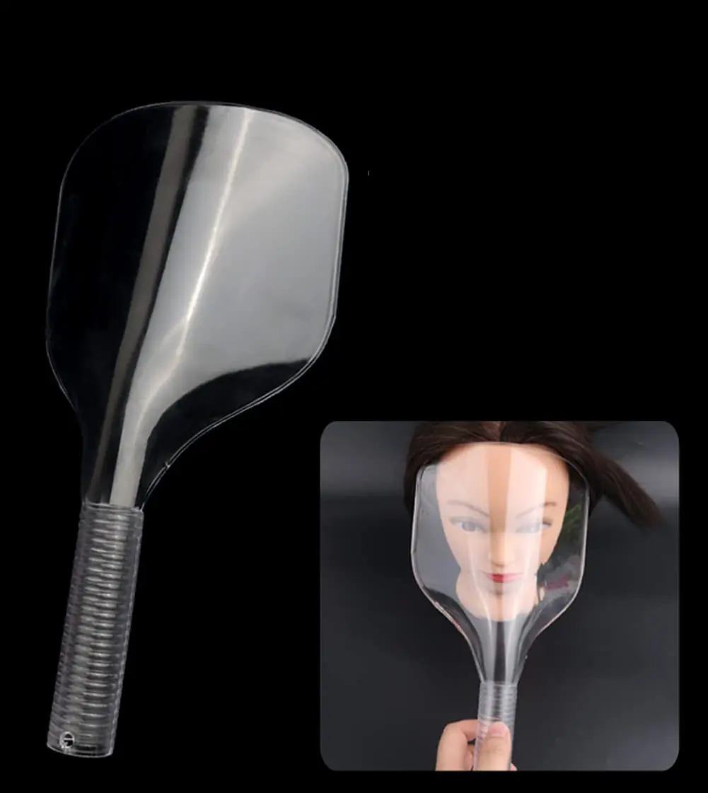 Clear Plastic Hairspray Face Shield Salon Haircut Face Mask Hair Dyeing Protector Cover Reusable Handheld Hairspray Mask