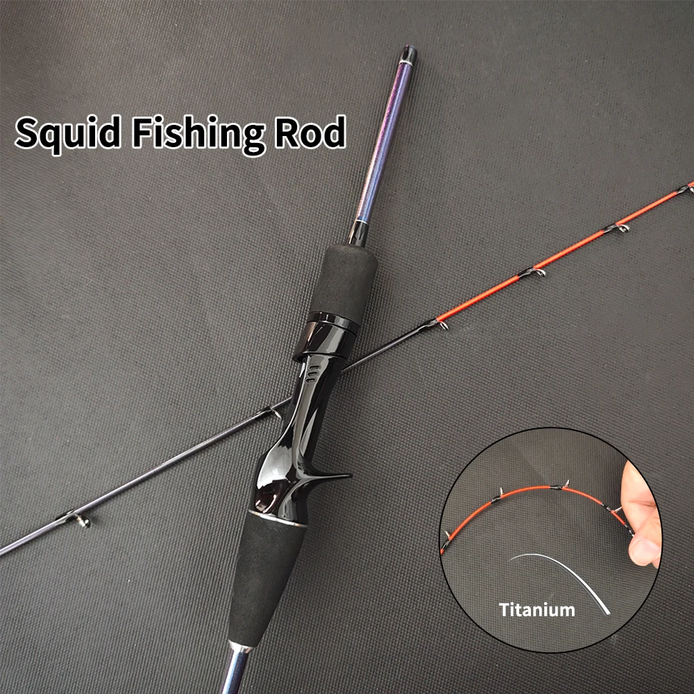 ROLLFISH Titan-Spitzen-Tintenfischrute 1,55m Kohlefaser Eging-Rute 7:3 Action Salzwasser-Jigging-Angelrute