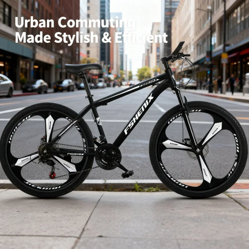 دراجات جبلية سوداء متكاملة بعجلات الساموراي للبالغين مقاس 24/26 بوصة للرجال 21 سرعة ممتصة للصدمات عبر البلاد الطريق Fe #5
