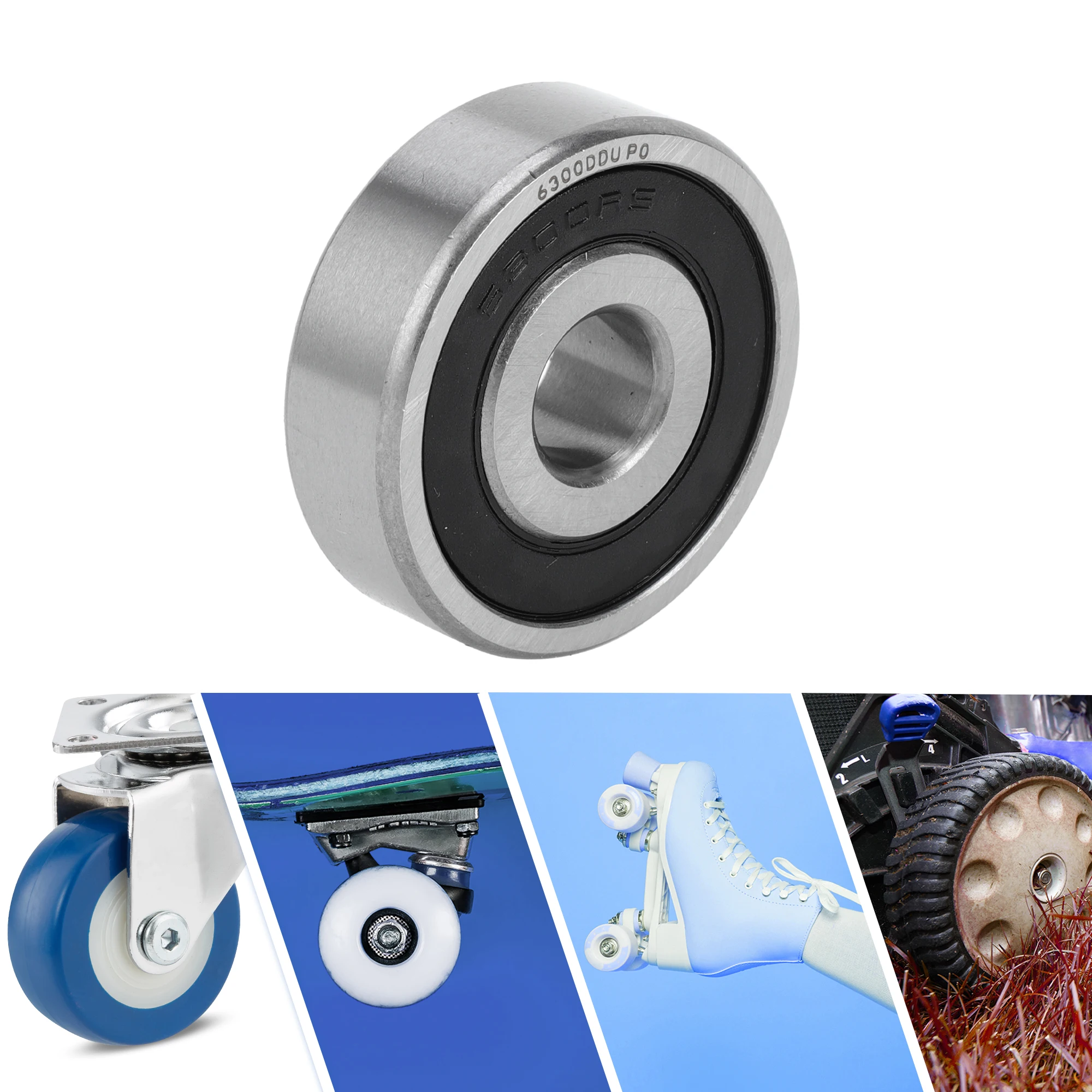 Motoforti 6300DDU Deep Groove Ball Bearings P0 10x35x11mm Lubricated Bearings Double Rubber Seal Scooter Skateboard Wheel
