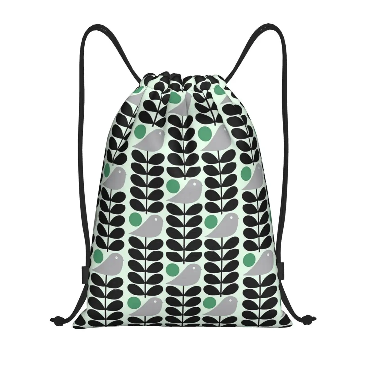 

Custom Orla Kiely Birds Drawstring Bag Women Men Lightweight Scandinavian Flowers Sports Gym Storage Backpack