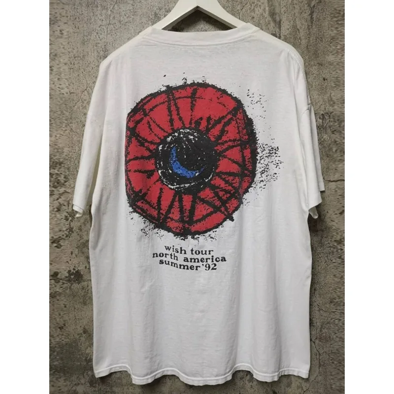 

The Cure Band's Niche Punk Laid-back Style Vintage Vintage Street Short-sleeved Pure Cotton T-shirts for Both Men and Women