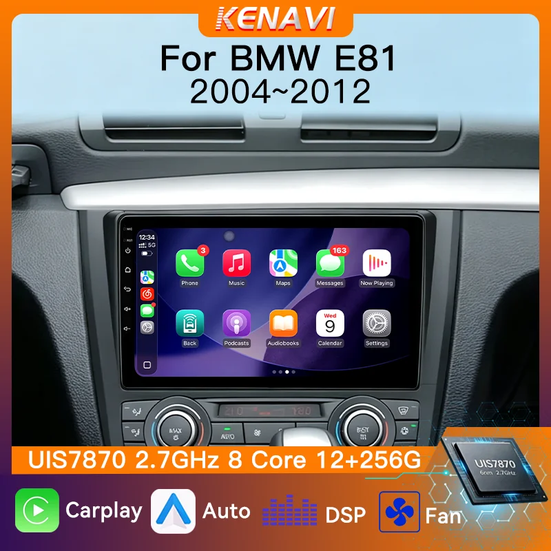 UIS7870 Car Stereo Radio Wireless Carplay Android Auto For BMW E81 2004‑2012 GPS BT Center Multimedia Player AM FM RDS Head Unit
