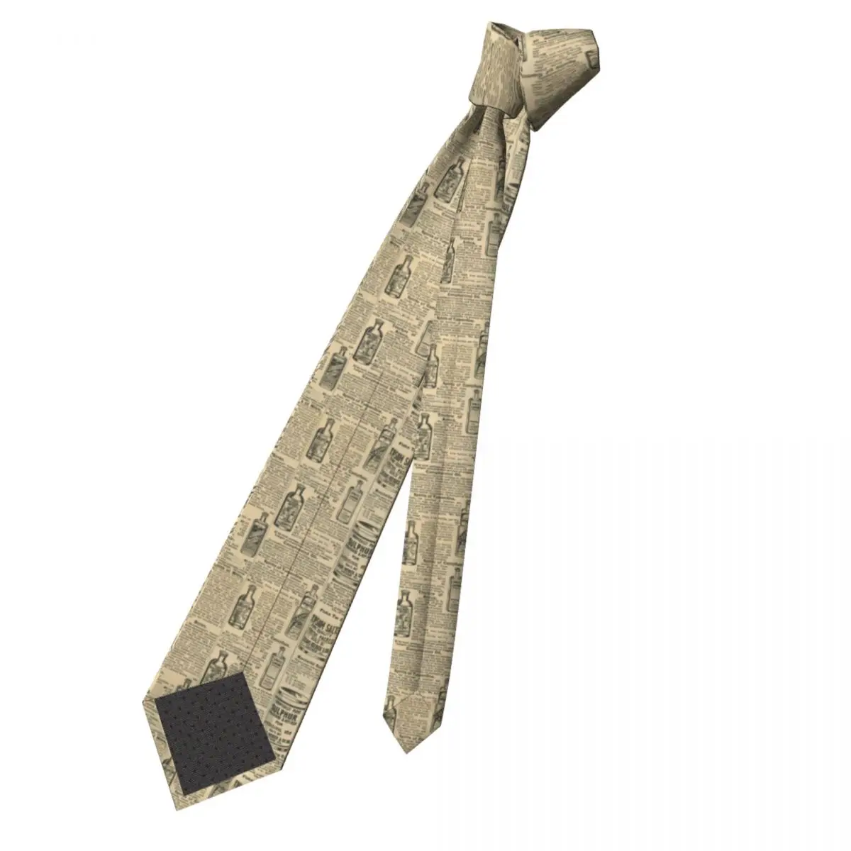 Old Newspaper Neckties Unisex Slim Polyester 8 cm Wide Mid Century Aged Paper Neck Tie for Men Shirt Accessories Cravat Wedding