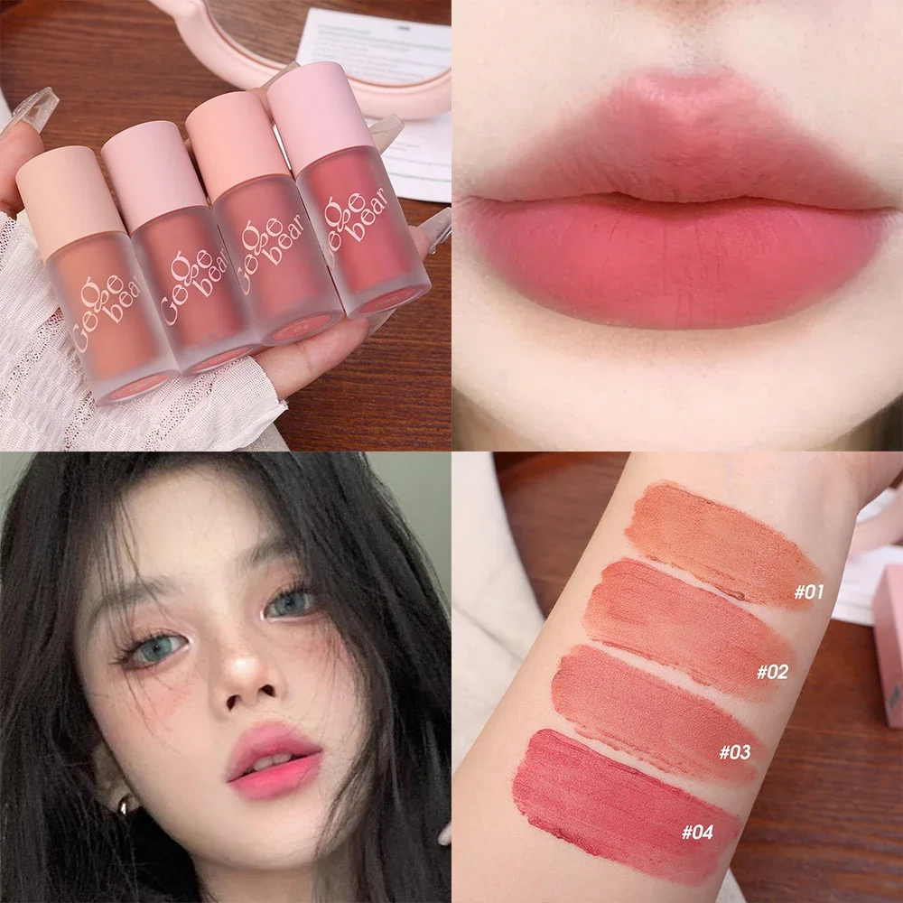 Mist Smooth Lip Glaze Waterproof Moisturizing Eyes Blush Lip Gloss Non-stick Cup Red Lipstick Women's Lips Face Makeup Cosmetics