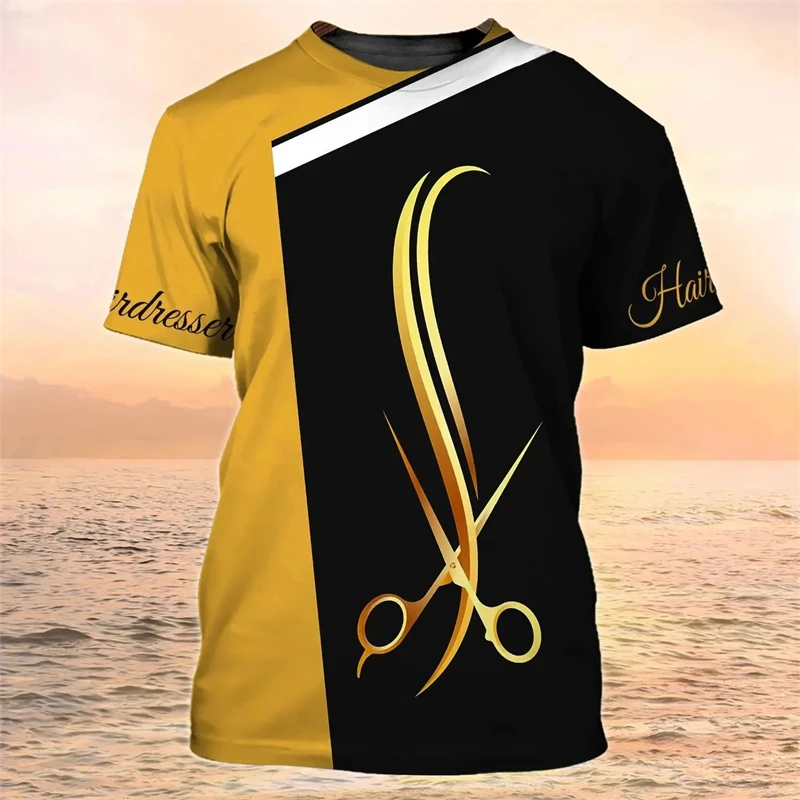 2024 New Trend Cosplay Barbershop Men's T-shirt 3d Print Hip Hop Round Neck Short Sleeve Tee Tops High Quality Quick Dry T Shirt