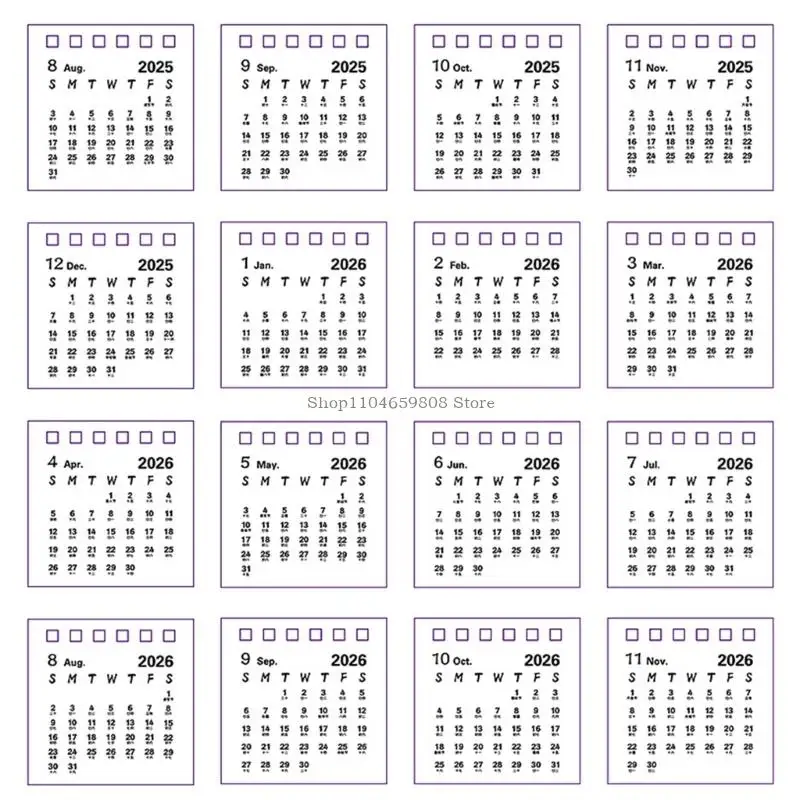 2026 Desk Calendar from Aug 2025 to Dec 2026 Twin-Coil Binding Monthly Calendar - Image 4