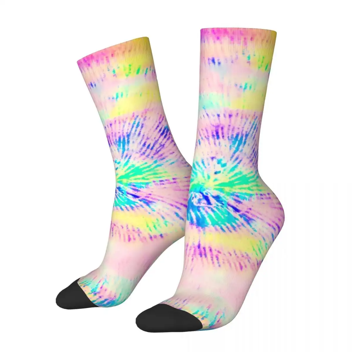 Neon Paint Print Socks Winter Colorful Tie-Dye Stockings Funny Women Men Soft Socks Custom