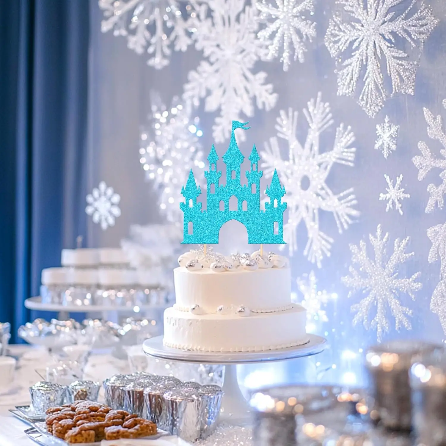 1 Stück Schloss-Kuchenaufsatz, Prinzessinnen-Kuchenaufsatz, Schloss-Thema, Geburtstagsparty, Kuchendekoration, Babyparty, Mädchen-Partyzubehör – Detail 13