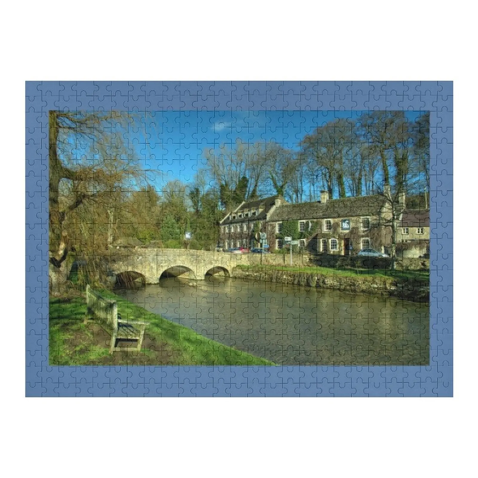 

Swan Hotel at Bibury Jigsaw Puzzle Custom Wooden Gift Wooden Adults Puzzle