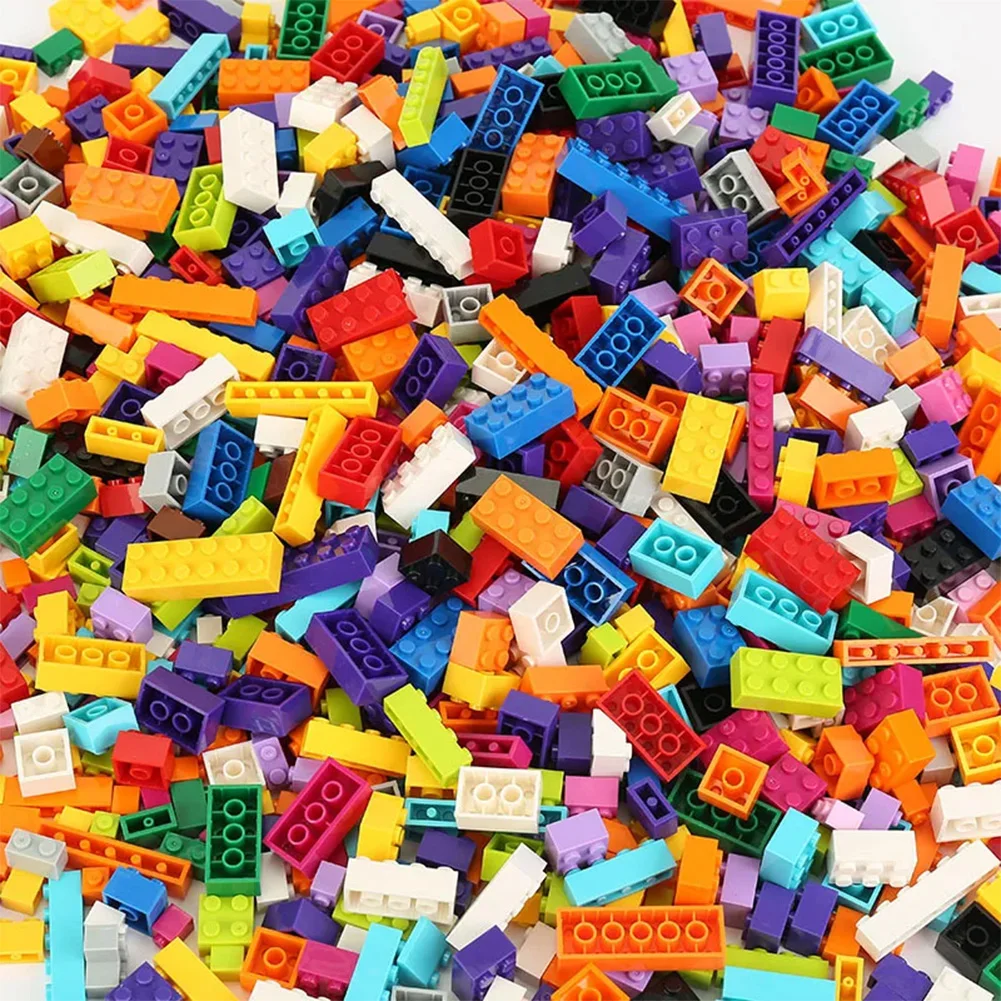 1000pcs/500pcs Building Blocks Bulk Lot Pack Sorted By Color Bricks Block Plate Toys Small Particles Bulk Compatible Legoeds