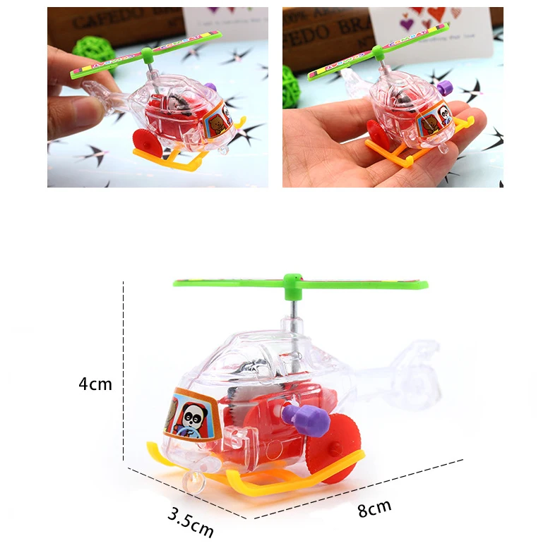 1 pçs novo e peculiar criativo vento-up brinquedo transparente mini avião crianças brinquedo educativo divertido cor aleatória