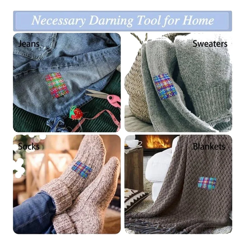 14 Hooks Darning Complete Darning Kit For Beginners Quickly Mending Jeans Socks, Patterns