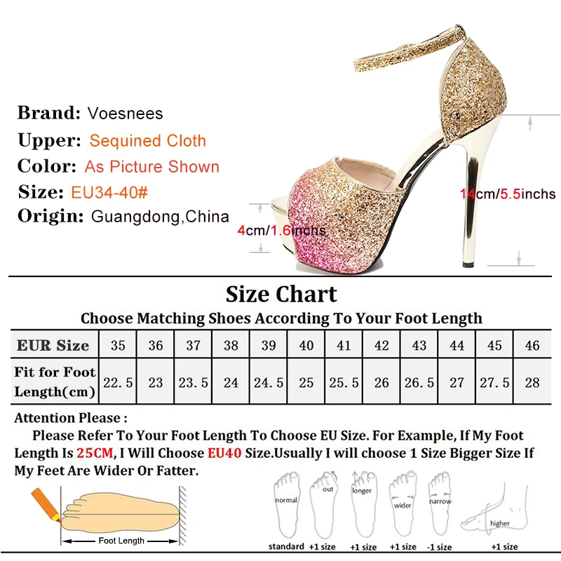 Sandały damskie Summer Bling 14cm High Heels Platform Gladiator Sandals Sequined Cloth Peep Toe Ladies Party Bridal Wedding Shoe