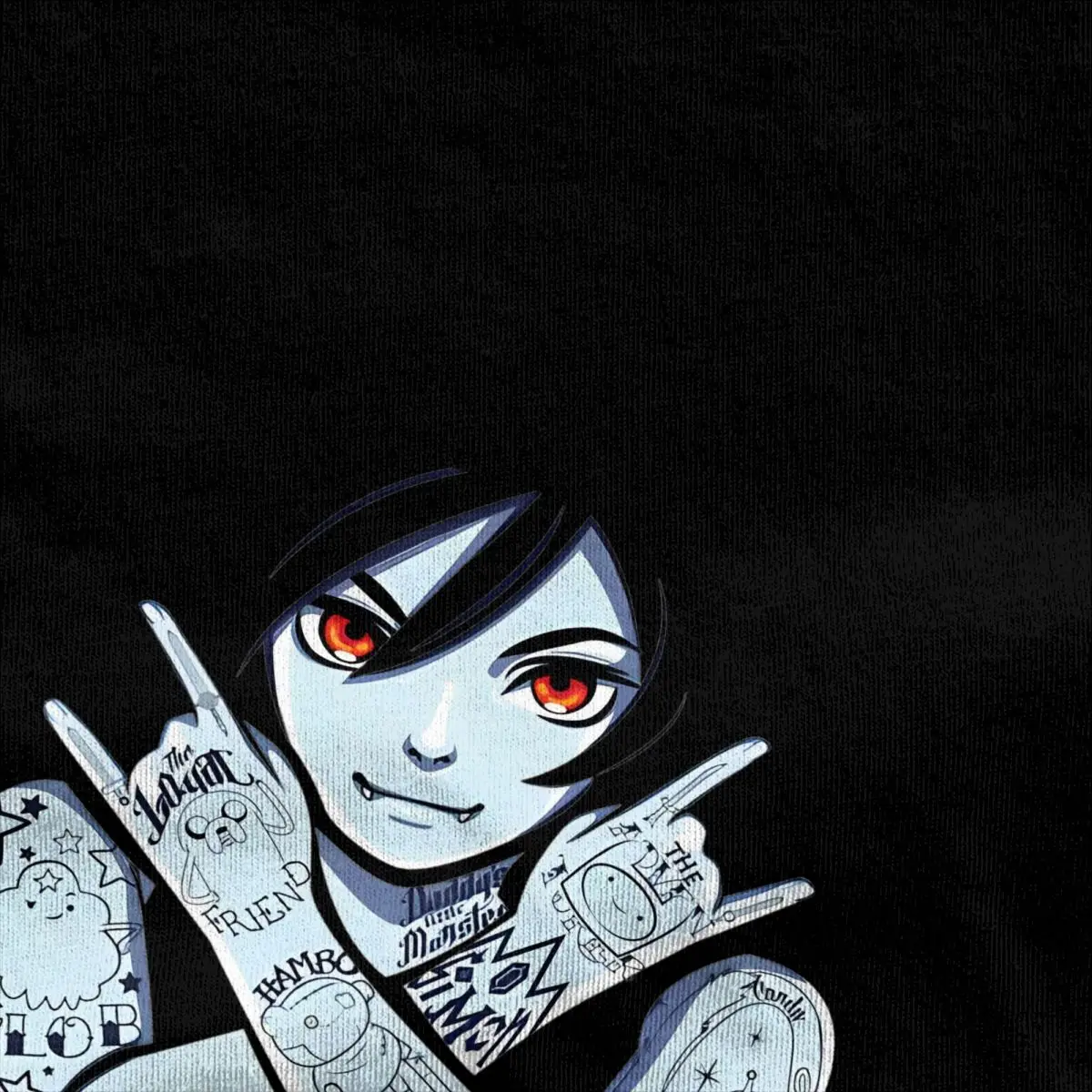 Marceline The Vampire Queen T-Shirt Novelty T Shirts Short-Sleeve Aesthetic Tops Summer Pure Cotton O-Neck Oversize Tees