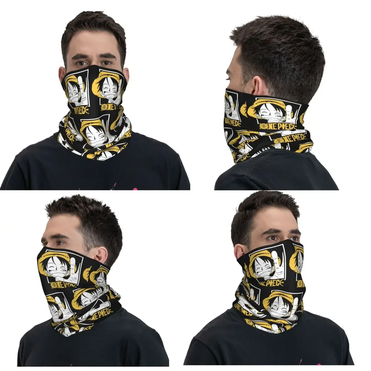 One Piece Monkey D Luffy Bandana Neck Cover Printed Wrap Scarf Warm Balaclava Riding For Men Women Adult Breathable