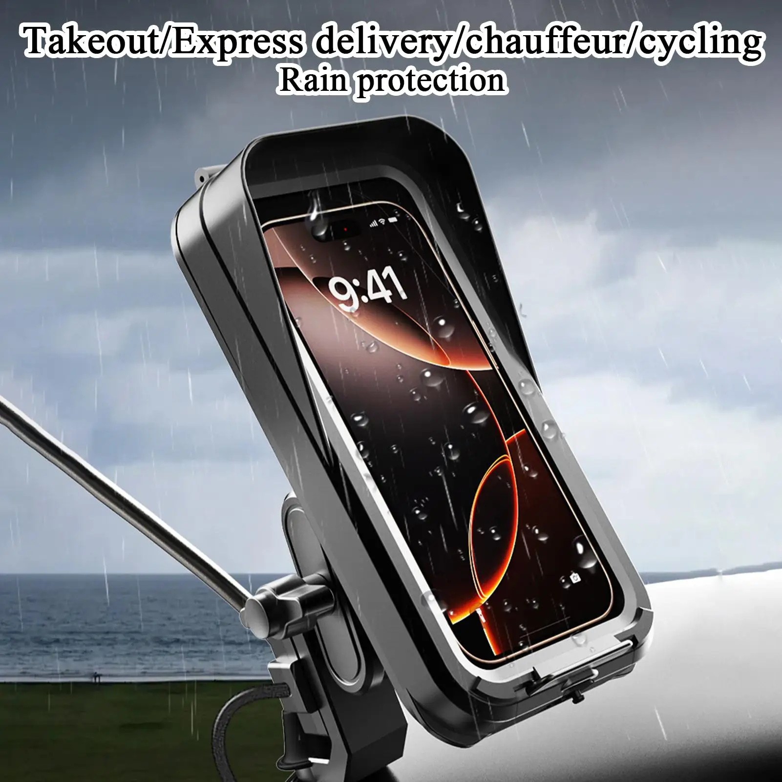 

Motorcycle Phone Holder Rain Cover Electric Vehicle Phone Sun Visor Helmet Bike Handlebar Phone Mount For Driving Navigation
