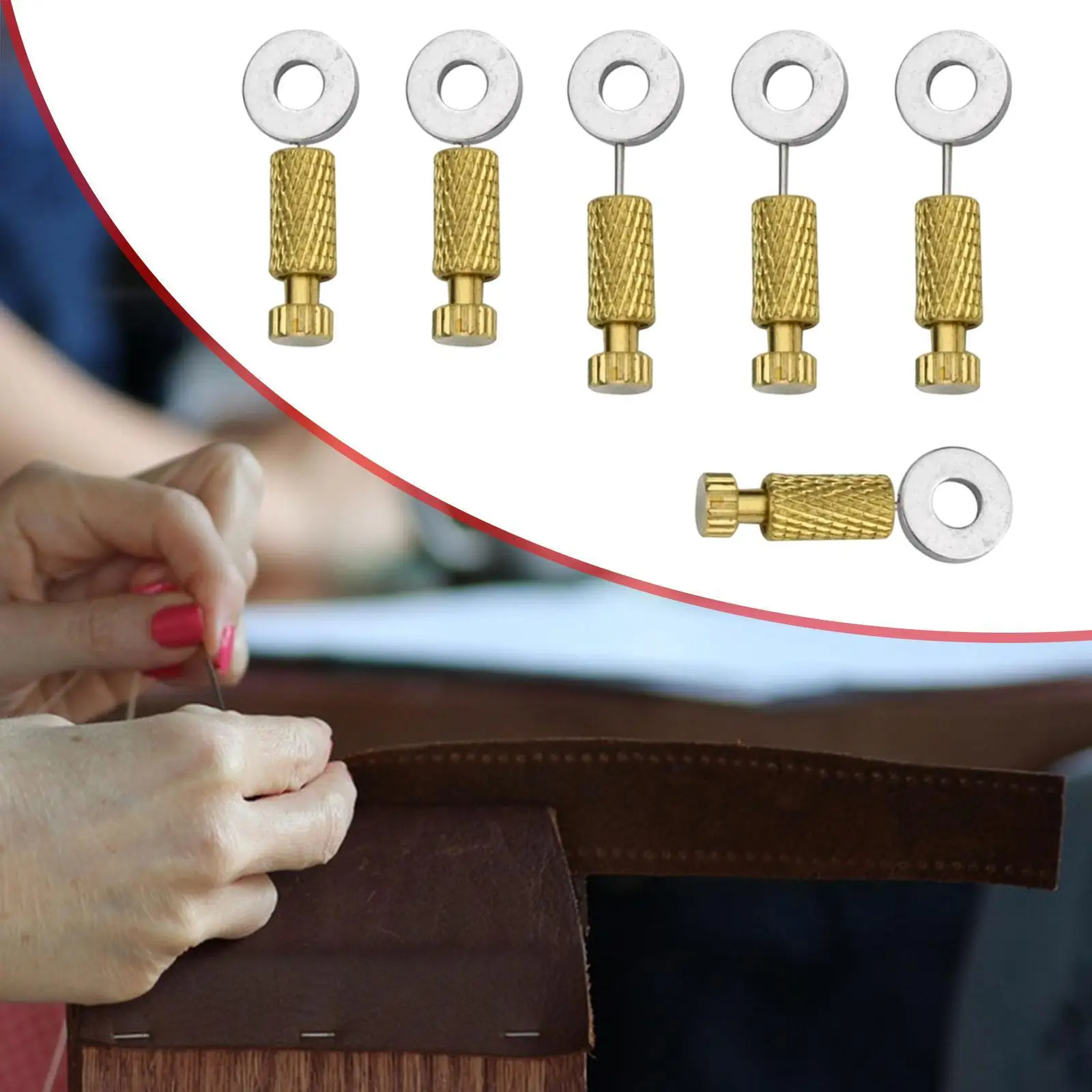 6Pcs Leather Sewing Positioning Pins Leather Stitching Tools Portable Leather Locking Pins for DIY Handmade Leather Making