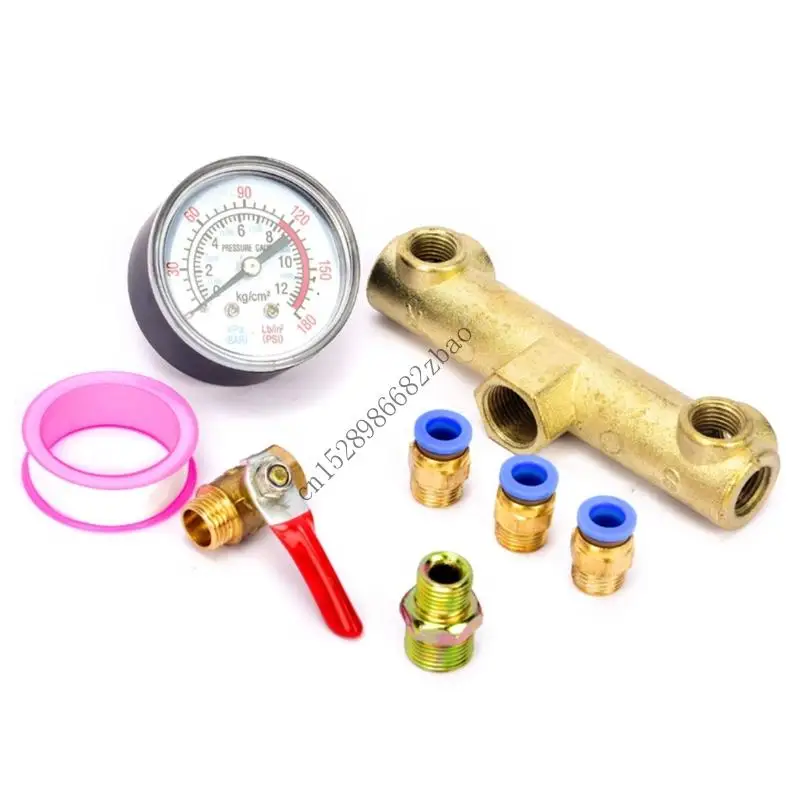 

H7EA 8pcs Compressor Reporting инструмент с надежным инструментом измерения давления и клапанами быстрое закрепление для или в