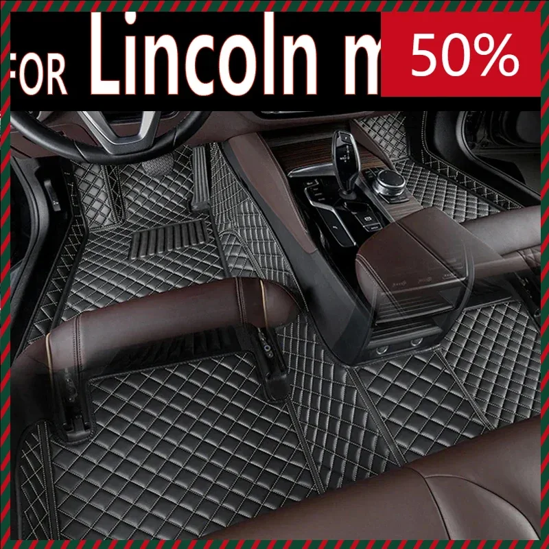 Leather Car Floor Mats For Lincoln Nautilus Continental Navigator Town Car L Corsair Mark VII Aviator 2022 2023 Car Accessories