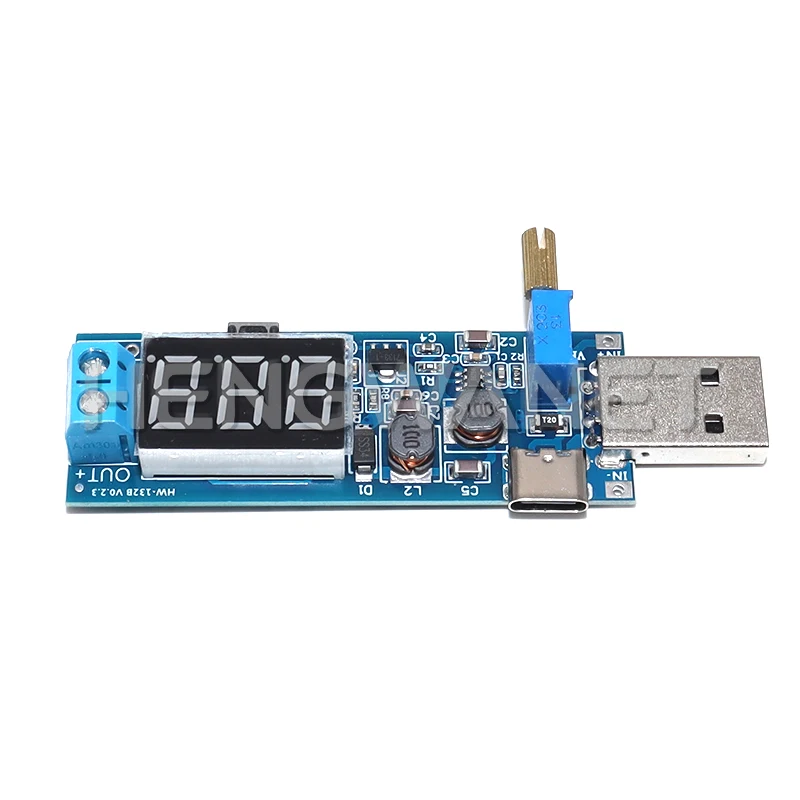 DC-DC 5V to 3.3V / 12V Adjustable Out DC 1.2V-24V Boost Buck Converter USB Step UP / Down Power Supply Module