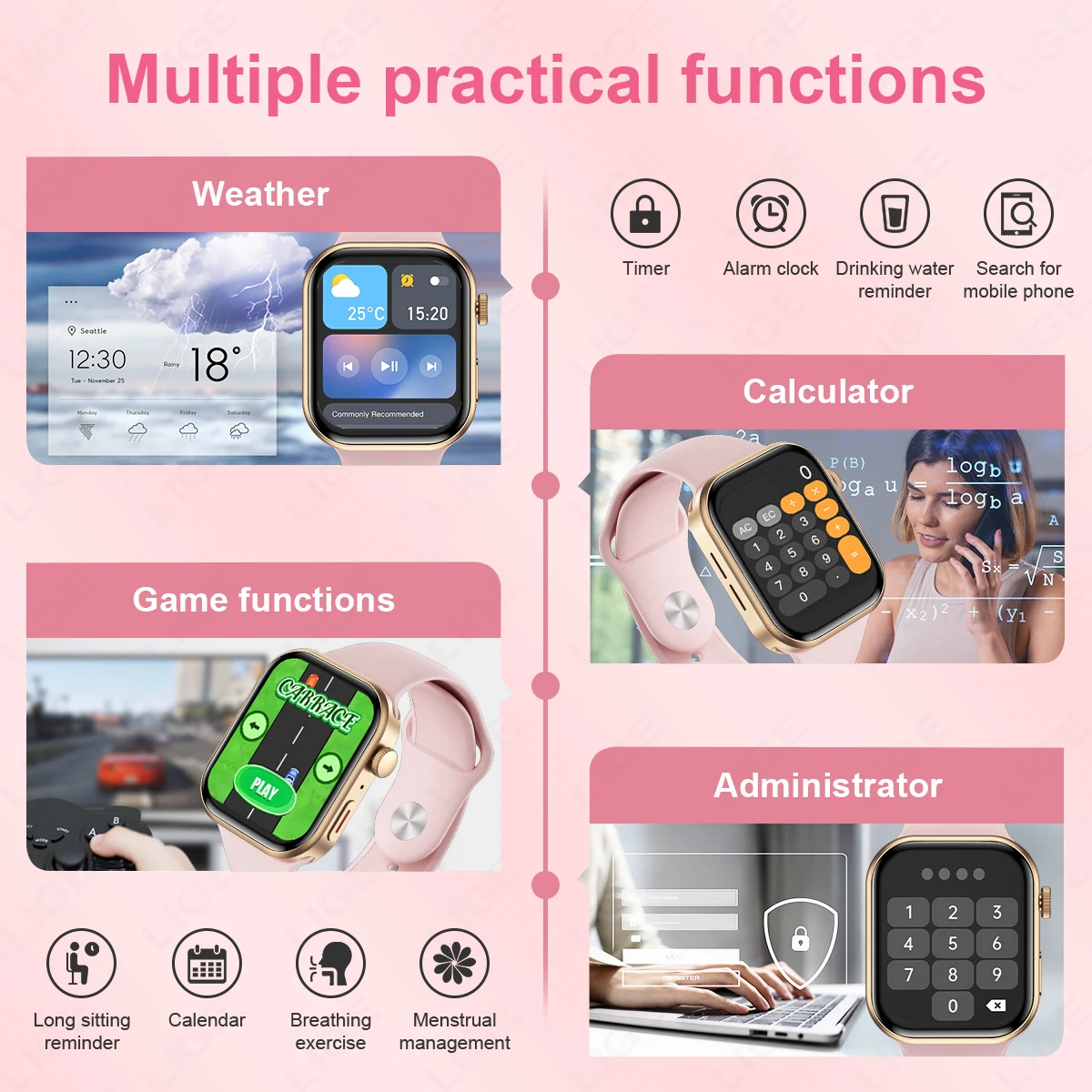 LIGE جديد GPS Track ساعة ذكية للرجال والنساء AI مراقب معدل ضربات القلب الصحة Smartwatch بلوتوث دعوة الساعات الرياضية لنظام أندرويد ios