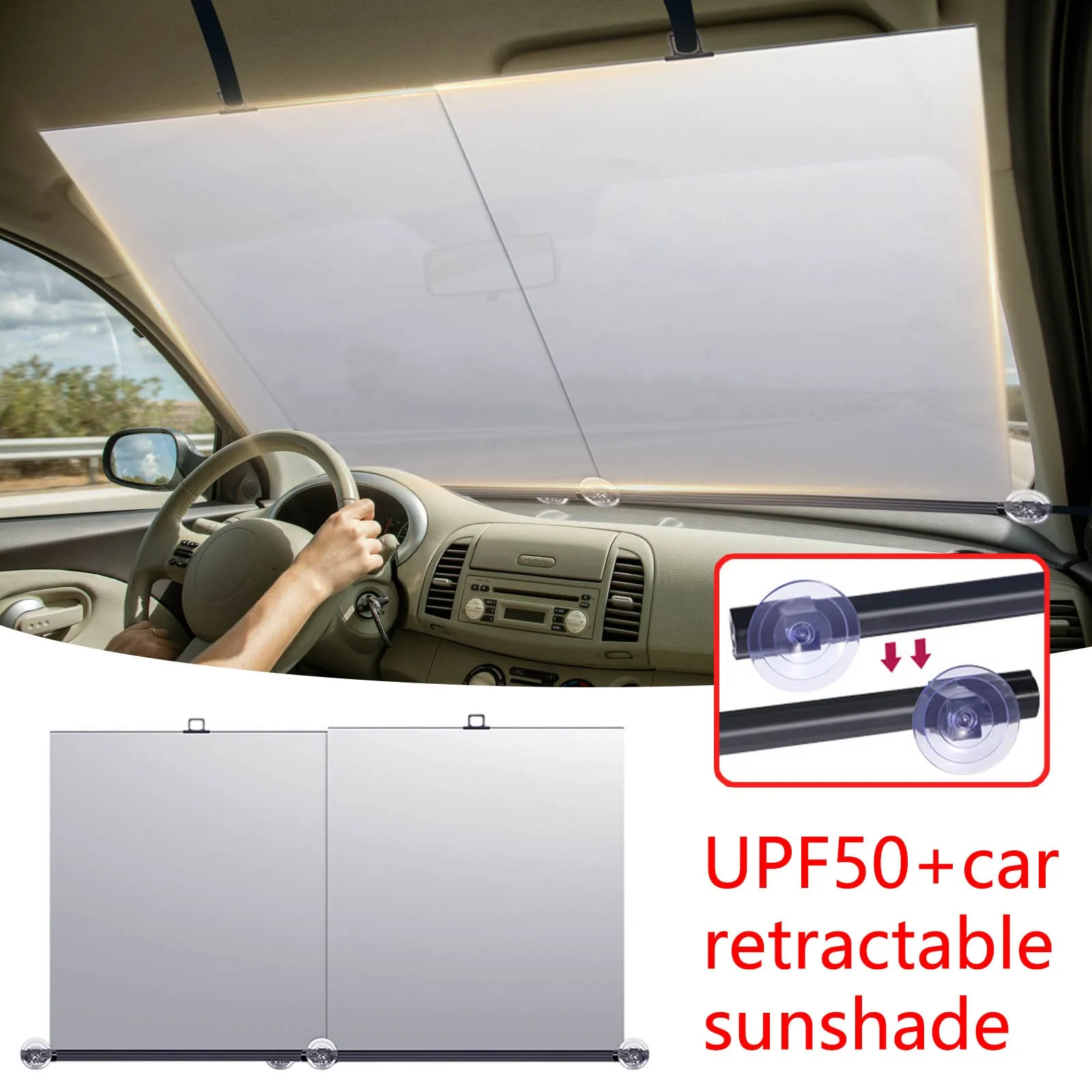 

Automatic Useful Retractable Car Sunshade Automotive Windshield Sunshade Summer Supplies Car Sunshade Car Interior Accessories