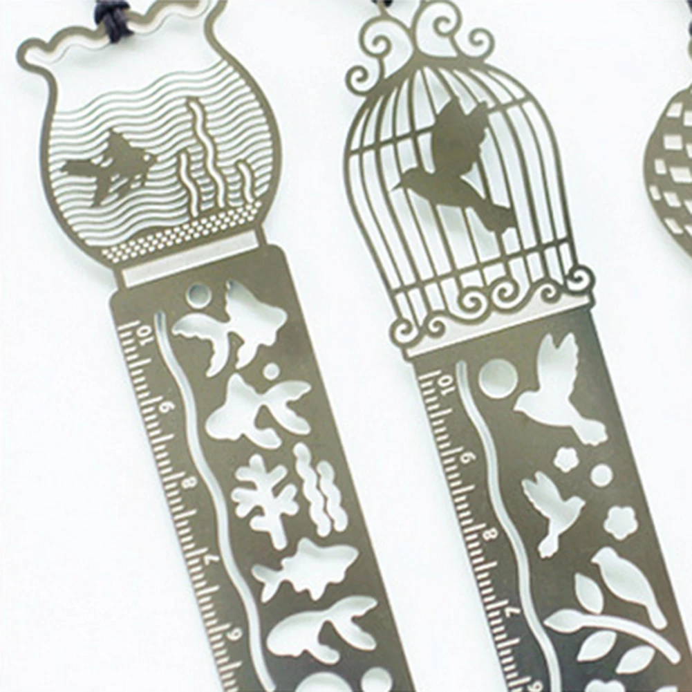 Пустотелые металлические закладки для книг линейка креативная многофункциональная Изысканная картина Шаблон трафарет Случайная Доставка