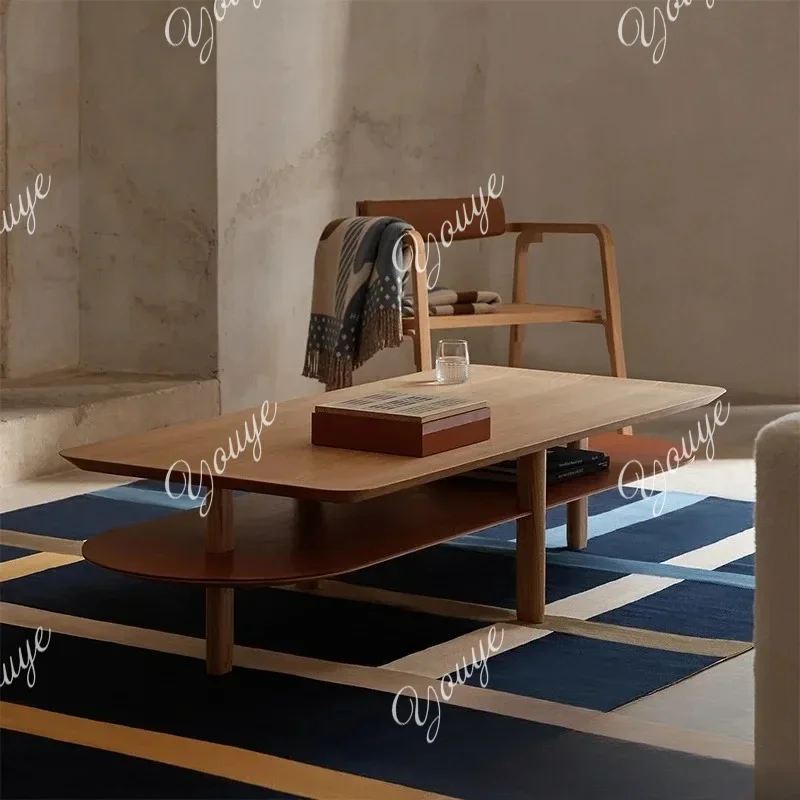 

J Hermes Italian Hippodrome Oak High-end Living Room Solid Wood Coffee Table Coffee Table Villa Model