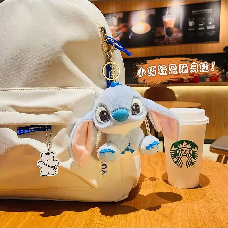 Disney Anime Stitch Pluche Hanger Schattige Cartoon Pop Prachtige Auto Sleutelhanger Schooltas Charme Creatieve Paar Rugzak Accessoires