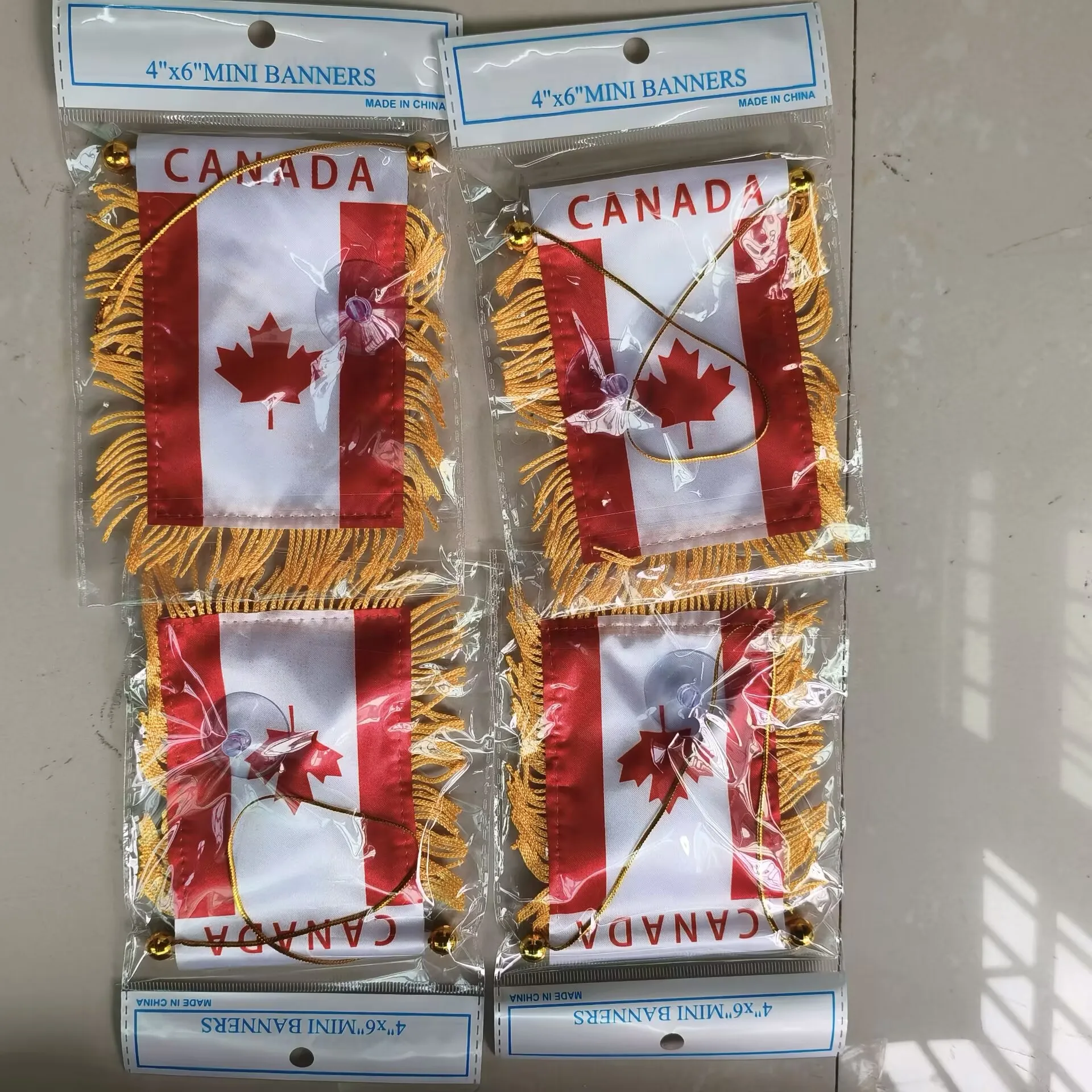 Aerxemrbrae 8*12cm Car Window Decoration Polyester Canada Hanging Pennant Flags Canadian Mini Pennant