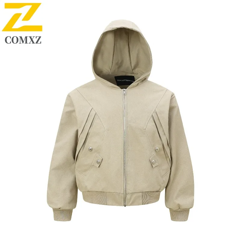 

COMXZ мужской Chaqueta минималистичный плащ для кемпинга и путешествий с капюшоном для уличного отдыха, легкие стильные куртки для шоссейного велоспорта