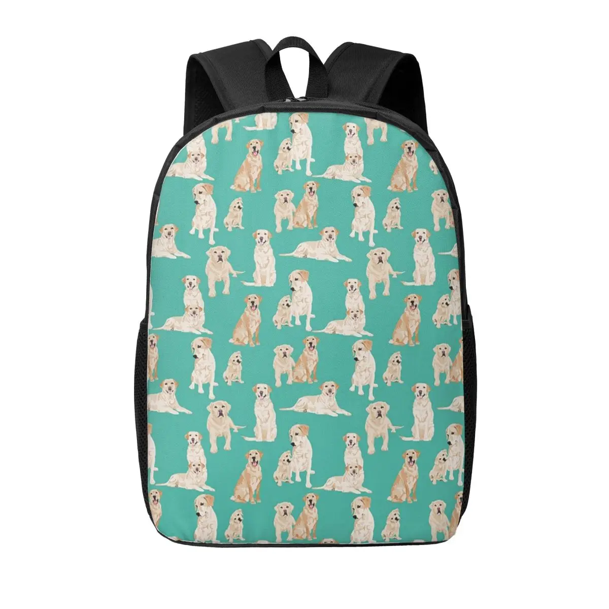 

Yellow Labs And Teal Woman Backpacks Boys Girls Bookbag Fashion Children School Bags Portability Laptop Rucksack Shoulder Bag