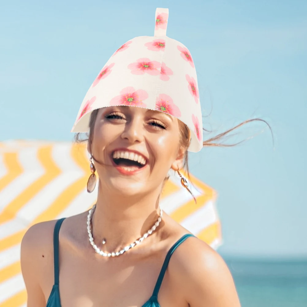 

2 Pcs Water Proof Insulated Bath Cap Miss Indoor Hats for Women Felt Sauna Hair Protector