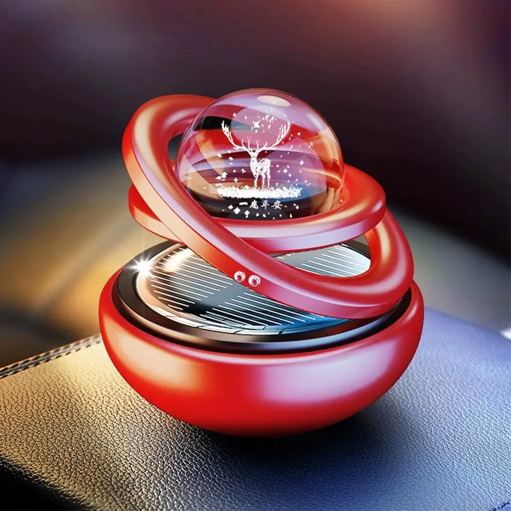 1 stücke Solar Aromatherapie Ornamente Auto Doppel Ausgesetzt Kristall Ball Rotierenden Aromatherapie Parfüm Ornamente Kreative Ornamente – Detail 18