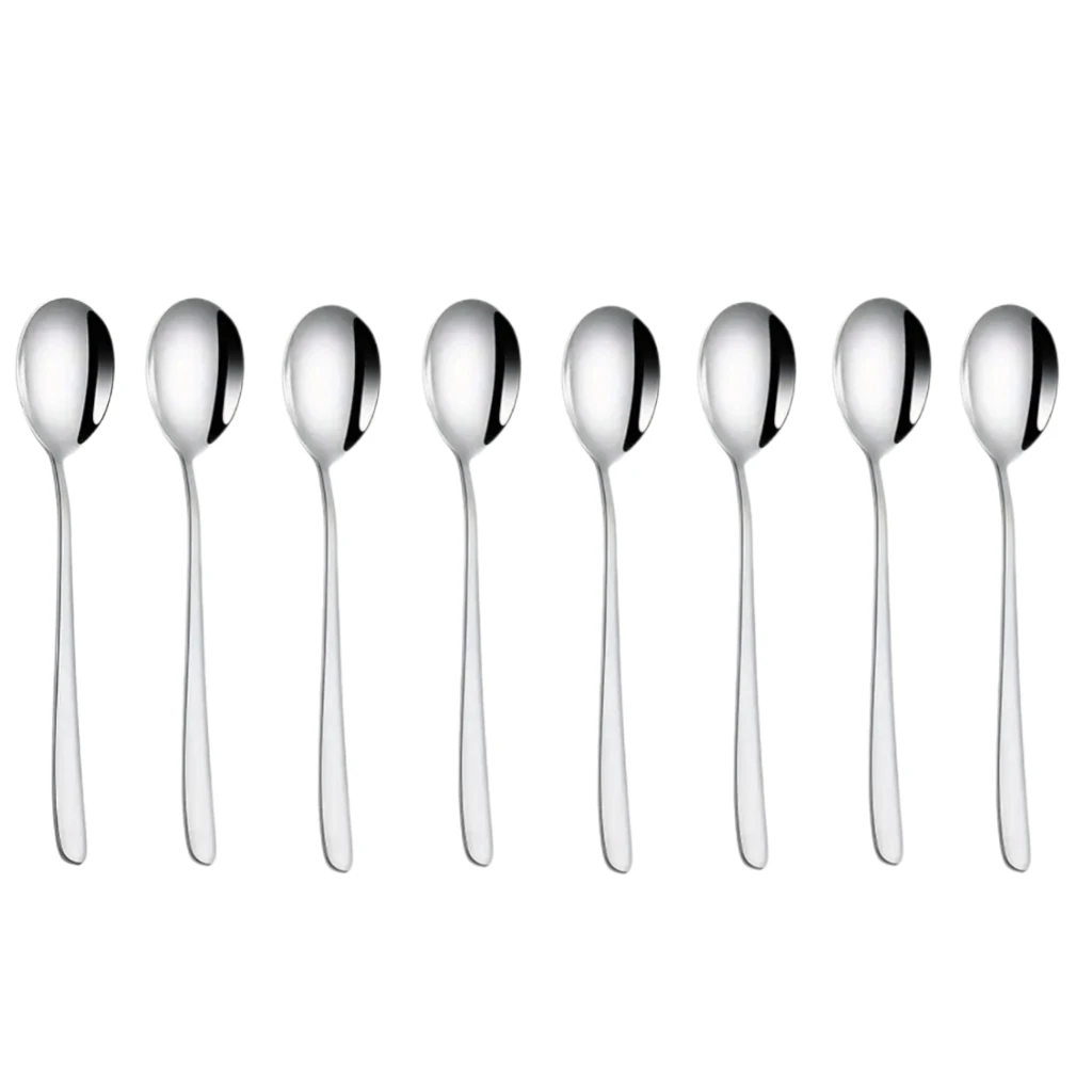 

8-piece stainless steel Korean soup spoon, dinner spoon, rice stirring spoon, machine washable, suitable for kitchen, restaurant