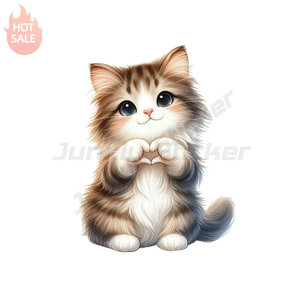 Cute Cat Heart Adorable Loving Creative Sticker For Rear Window UV Resistant Scratch Cover Vinyl Decal Exterior Decoration