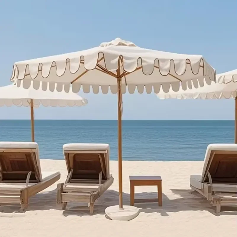 High Quality Low Price Big Size Umbrella Lighting Restaurant Garden Patio Outdoor Poolside Club Beach Resort Parasol