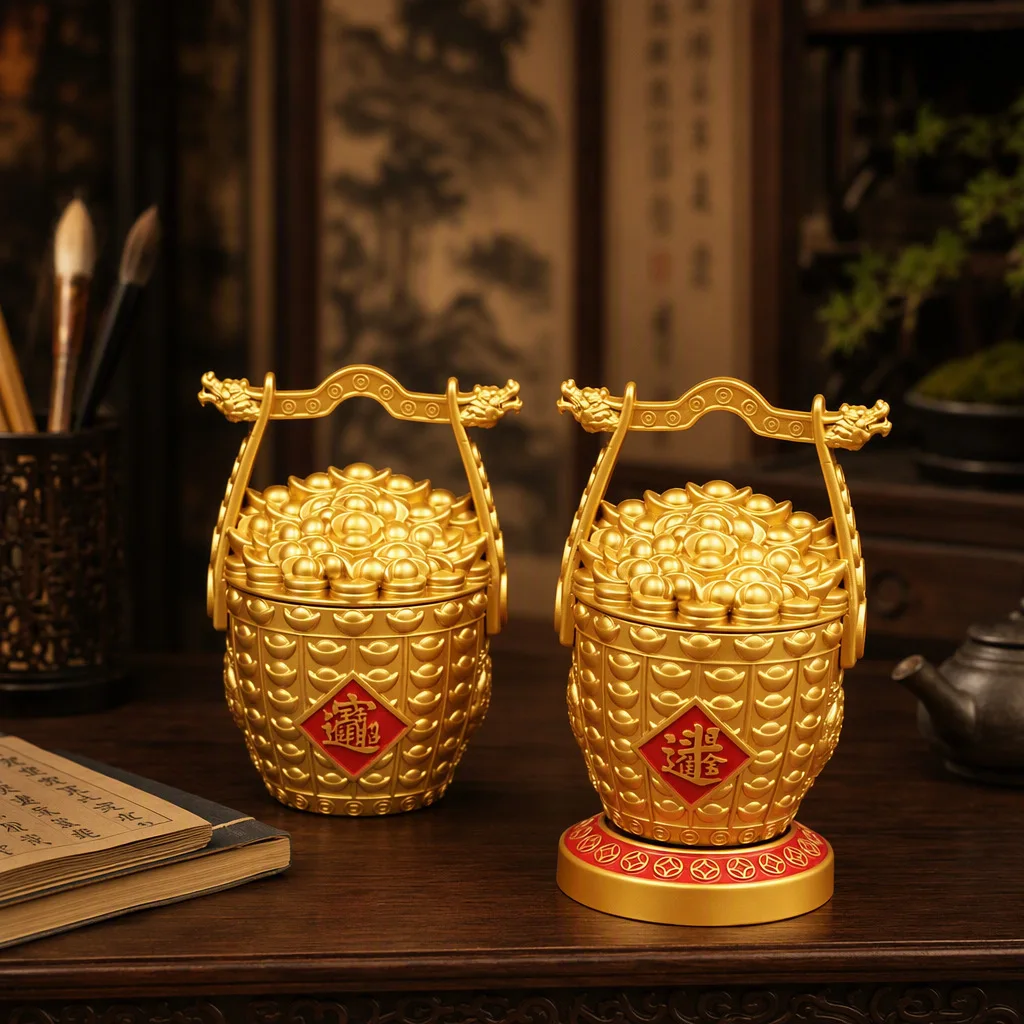 HYS Jucai Longtou Yuanbao, a bucket of gold ornaments, new Chinese Jucai Nafu business handicrafts souvenir