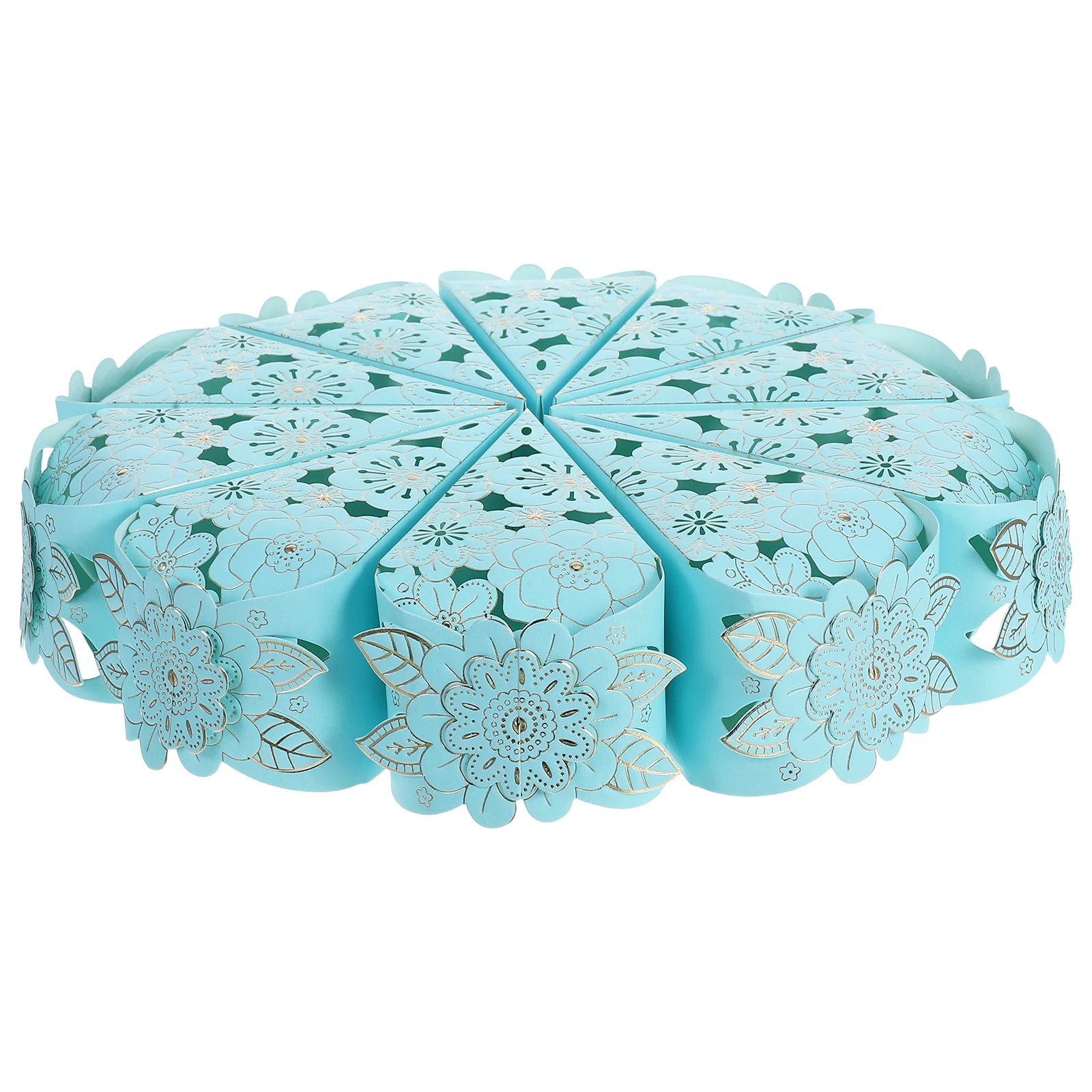 

10 pcs Cake Boxes Lace Decorated Candy Storage Packaging Container For Birthday Festival Party Blue