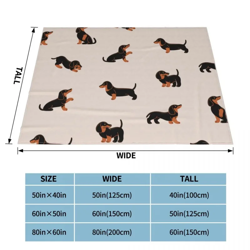 Cartoon Happy Dachshund Blanket Dog Lover Fuzzy Awesome Soft Throw Blanket for Chair Covering Sofa Autumn/Winter