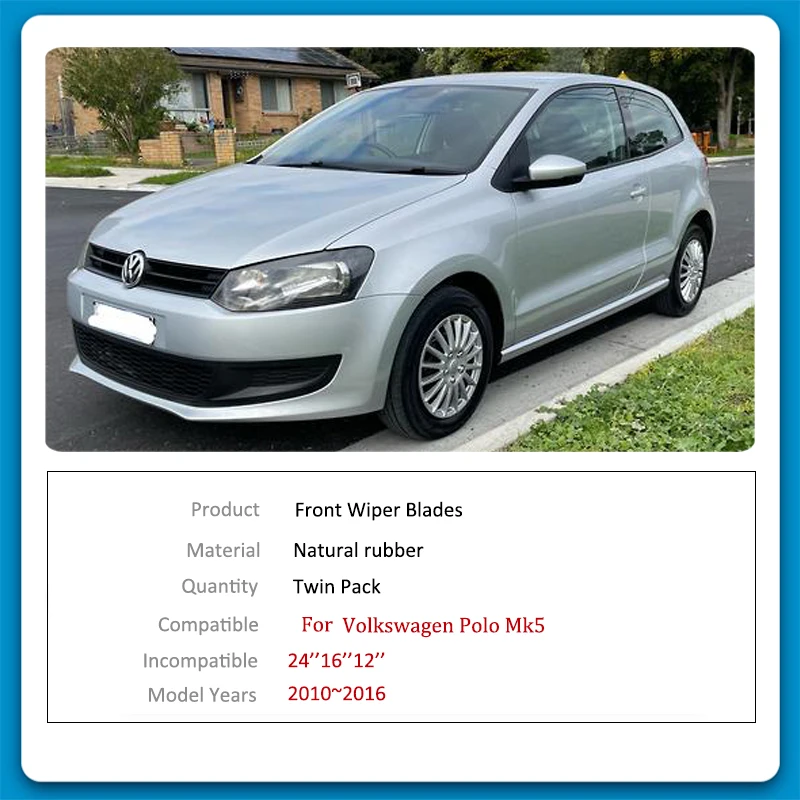 For Volkswagen VW Polo Mk5 5 6R 6C 2010 2011 2012 2013 2014 2015 2016 Auto Front Rear Wiper Windshield Windscreen Car Accessorie