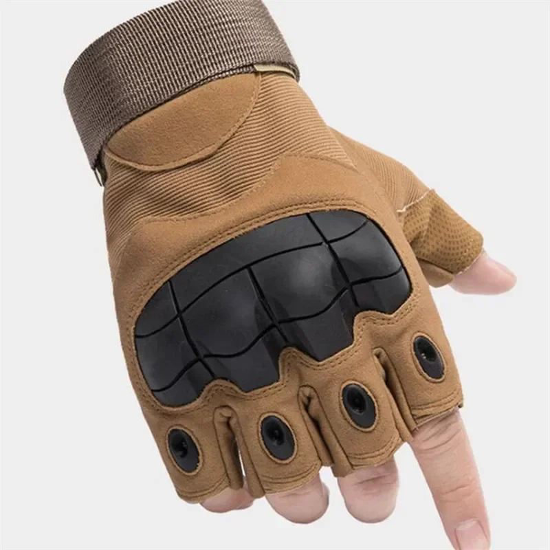 Fingerless Men\'s Gloves Hard Knuckle Combat Gloves Male Outdoor Shooting Hunting Paintball Motorcycle Gloves Bike Cycling Gloves