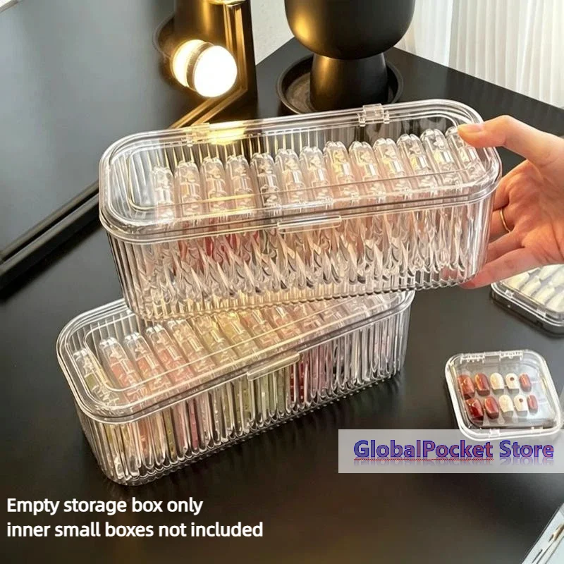 [TG823]Transparent Lipstick Nail Storage Box With Dustproof Lid Large Capacity For Makeup Small Item Storage Box