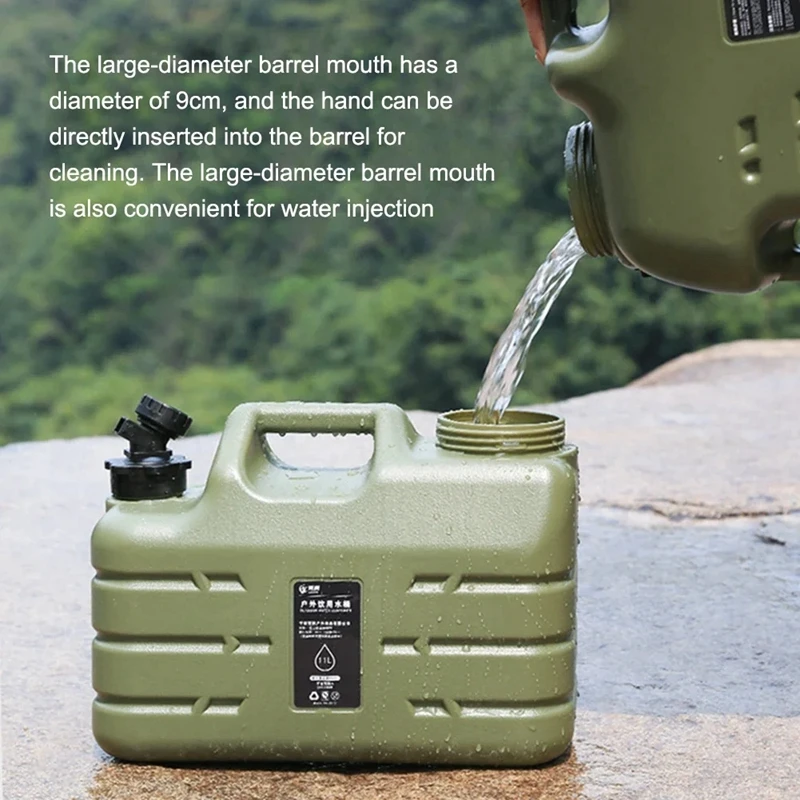 LEIBOO 11L Large-Capacity Portable Outdoor Water Bucket Barrel Camping Water Bag Picnic Hiking Car Driving Water Tank Container