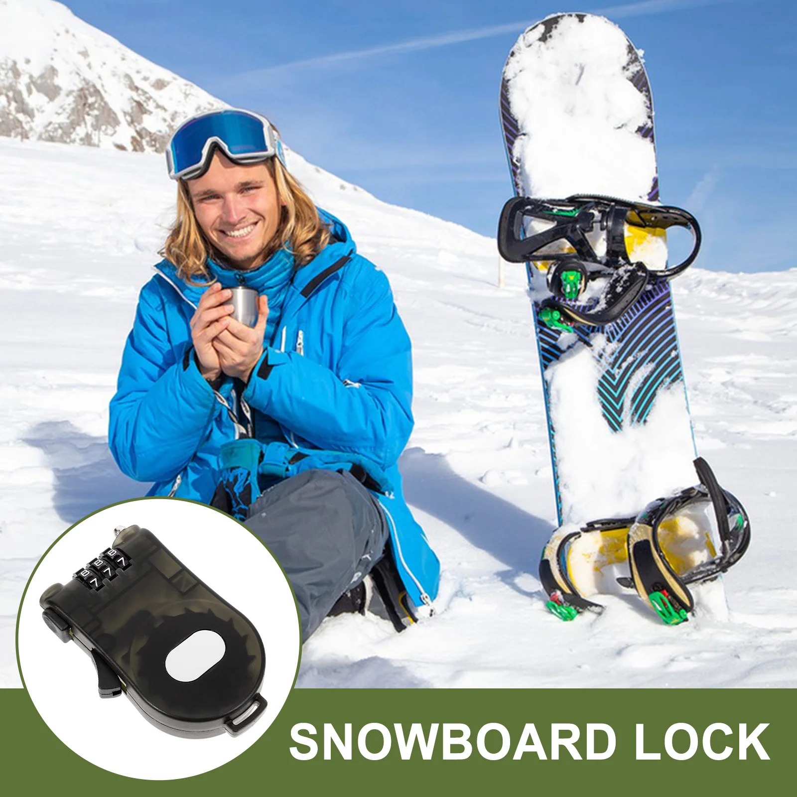 

Safety Snowboard Secure Anti-Theft Cable Portable Bike Scooter Outdoor Activity Wear-Resistant Plastic Snowboard Safety Bike