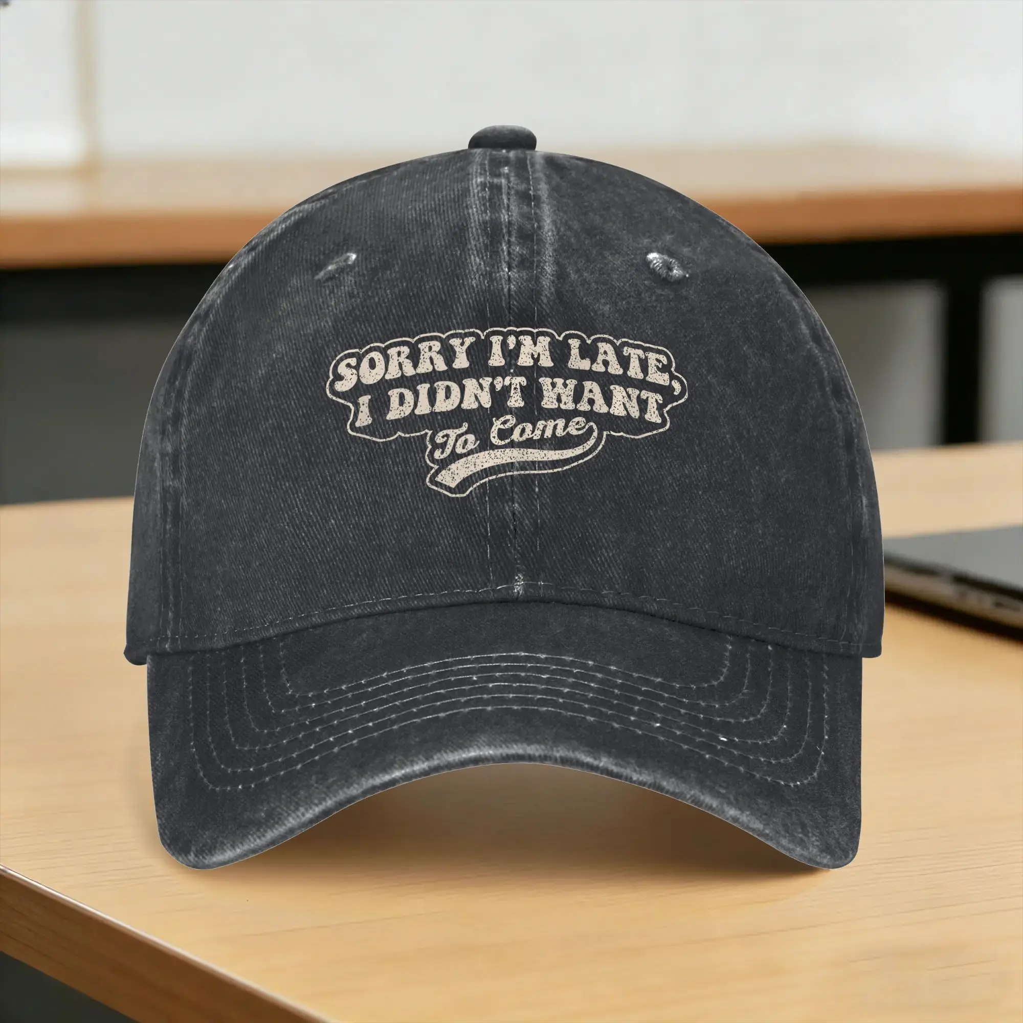 Sorry I'm Late I Didn't Want to Come Funny Retro Sun Baseball Cap  Women Men Design Trucker Hat Summer  Wholesale Snapback Cap