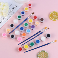 12 Pieces/Set Acrylic Paint Painting Set Children's Handmade DIY Graffiti Painting Art Supplies Coloring Production Pack